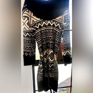 NWT No Boundaries Cute Festive Patterned Black Minidress size L